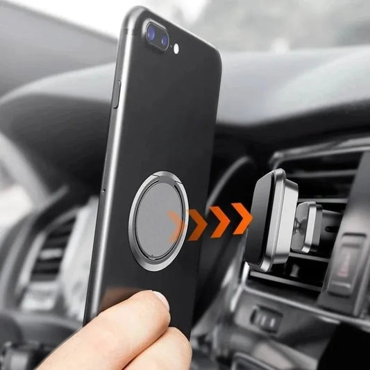 Ultra-Thin Metal Phone Ring Holder – Magnetic Car Stand