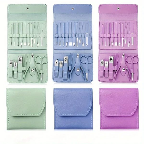 💅 16-in-1 Professional Manicure & Pedicure Kit – Grooming Tools with Travel Case