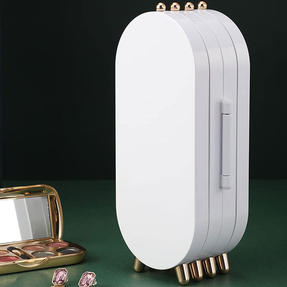 ⭐⭐⭐⭐☆ (4.6/5)  Jewellery Box Organiser with Mirror – Foldable & Dustproof Storage Case (Random Color)