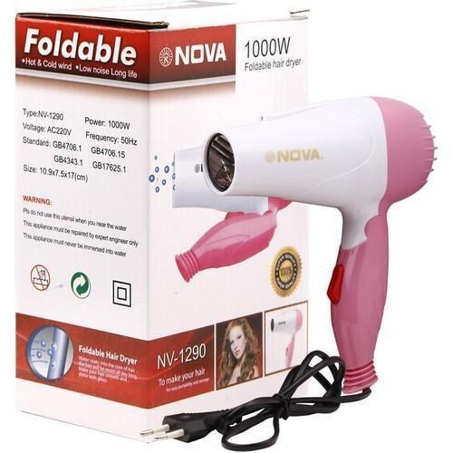 ⭐⭐⭐⭐☆ Nova Foldable Hair Dryer – NV 1290 | 1000W Powerful & Portable (Random Color)