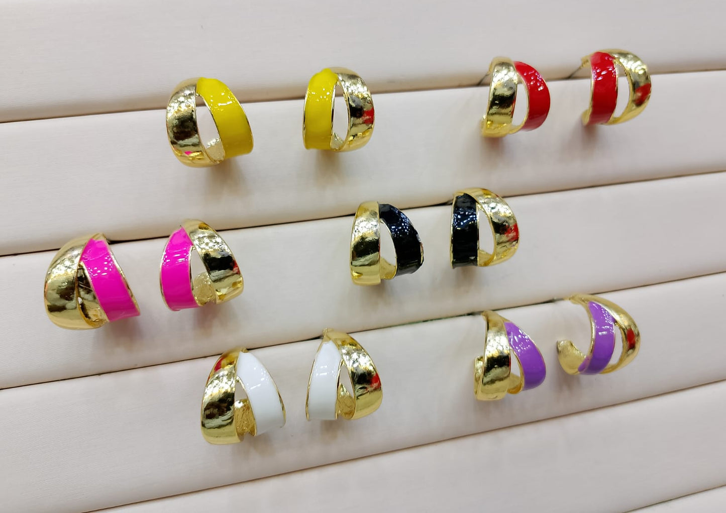 ⭐⭐⭐⭐☆ Elegant Dual Colour Korean Gold-Plated Earrings | Trendy Casual & Party Jewelry