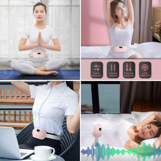 ⭐⭐⭐⭐⭐ (654+ Reviews) 🌸 Heating Pad for Women – Period Pain & Cramp Relief Belt | Portable Electric Massager with Heat & Vibration