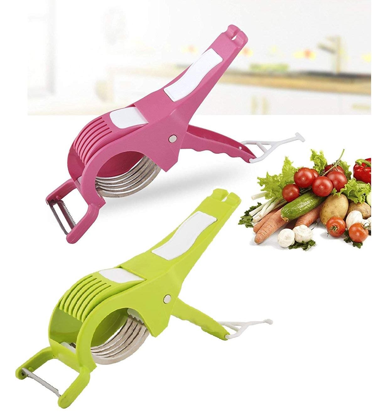 ⭐⭐⭐⭐⭐ 74 Reviews  Multi Veg Cutter – 5 Blade Vegetable & Fruit Slicer | Fast & Easy Kitchen Tool