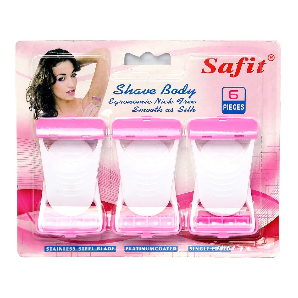 ⭐⭐⭐⭐⭐ (636+ Reviews) 💖 Safit Shave Body Razor – Pack of 6 ✨  White & Pink Disposable Razors for Women | Smooth & Gentle Hair Remover