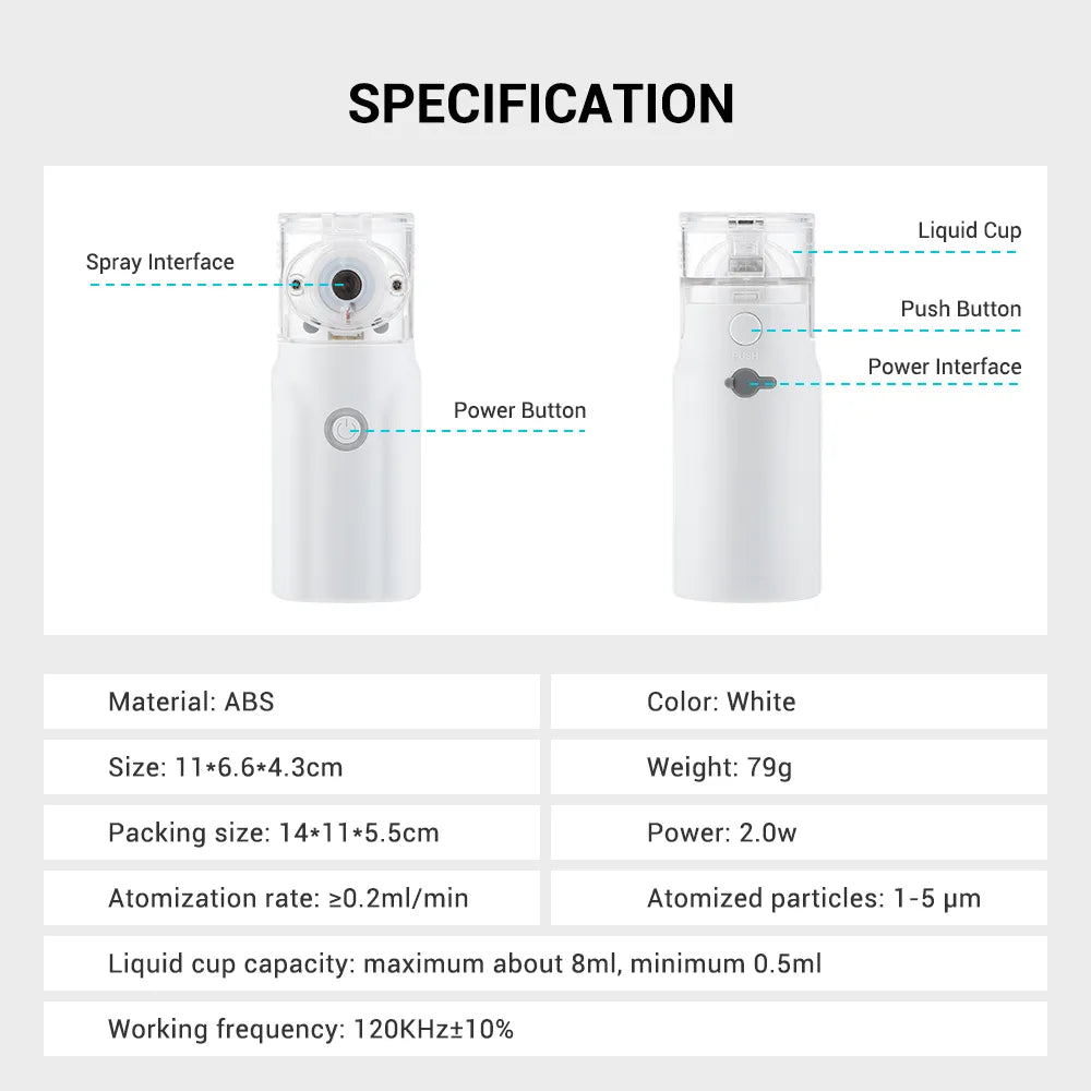 ⭐⭐⭐⭐ 74 Reviews  Portable Mesh Nebulizer Machine – Silent Handheld Inhaler for Kids & Adults | Fast Relief Respiratory Solution