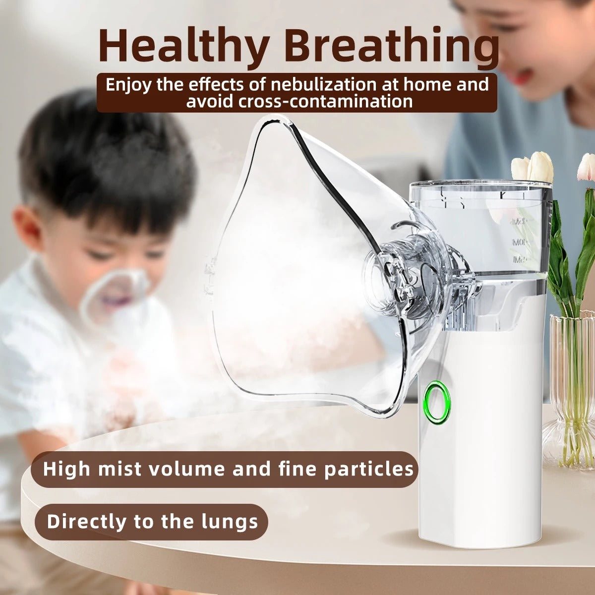 ⭐⭐⭐⭐ 74 Reviews  Portable Mesh Nebulizer Machine – Silent Handheld Inhaler for Kids & Adults | Fast Relief Respiratory Solution