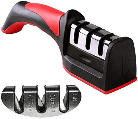 3-in-1 Knife Sharpener Set with Ceramic Peeler – Diamond Coated, 3-Stage Kitchen Tool