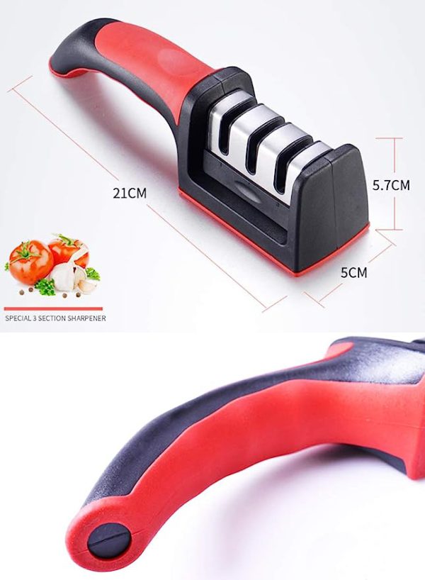 3-in-1 Knife Sharpener Set with Ceramic Peeler – Diamond Coated, 3-Stage Kitchen Tool