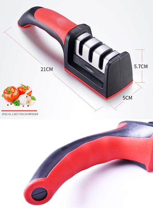 3-in-1 Knife Sharpener Set with Ceramic Peeler – Diamond Coated, 3-Stage Kitchen Tool