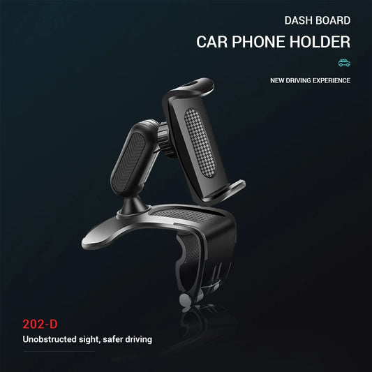 360° Car Phone Holder – Dashboard & Rearview Mirror Mount