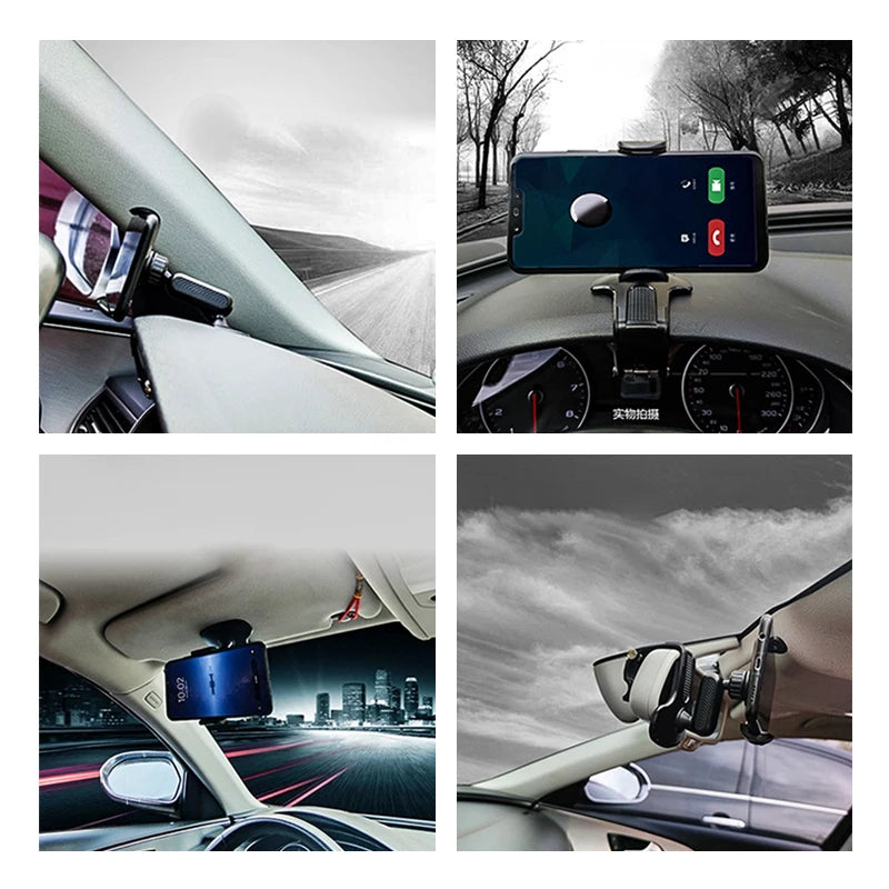 360° Car Phone Holder – Dashboard & Rearview Mirror Mount