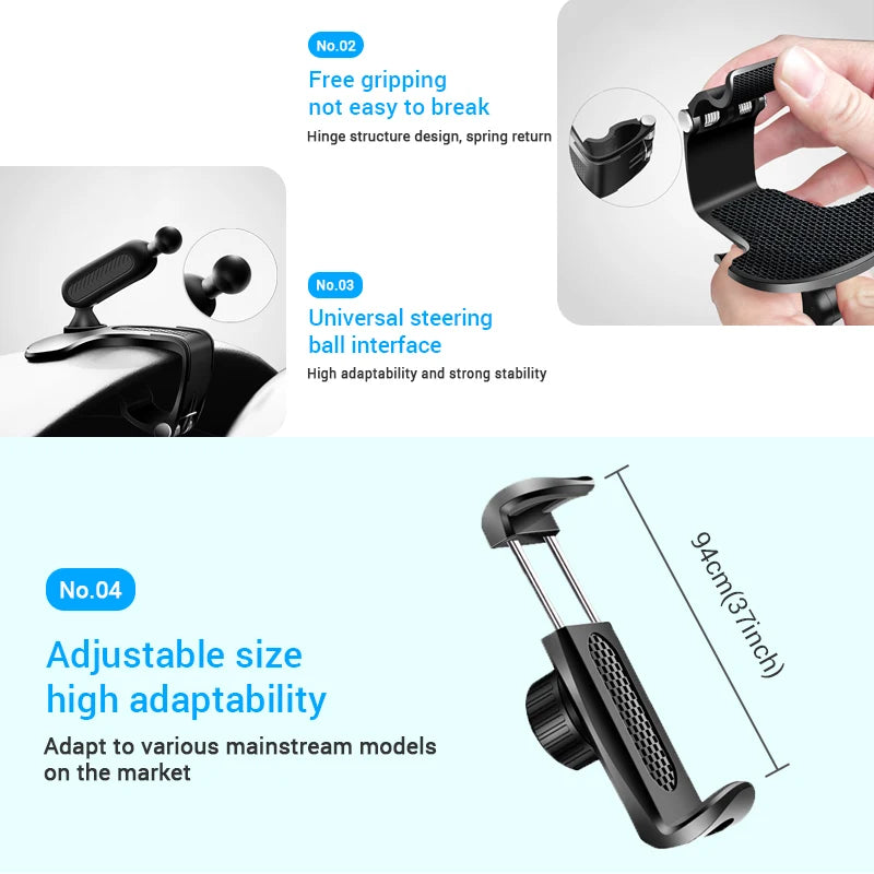 360° Car Phone Holder – Dashboard & Rearview Mirror Mount