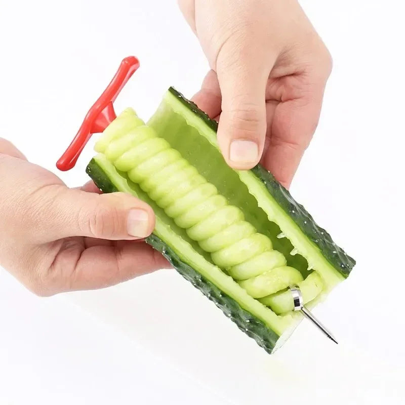 "Potato Spiral Slicer – Stainless Steel Vegetable Cutter" ✅