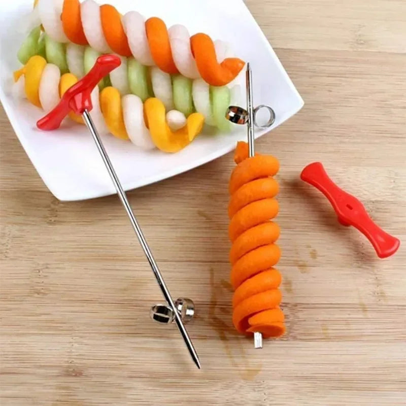 "Potato Spiral Slicer – Stainless Steel Vegetable Cutter" ✅