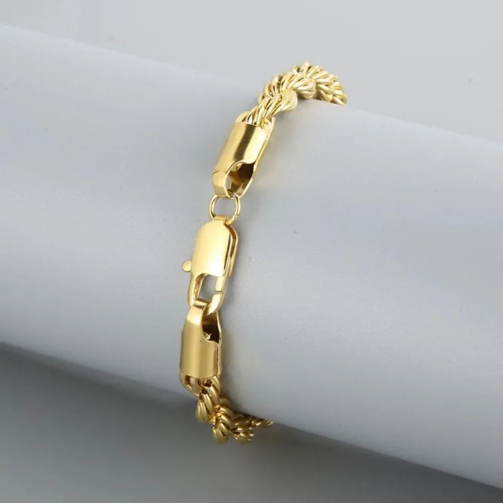 "18K Gold 925 Silver Chain Bracelet – Unisex Jewelry" ✅