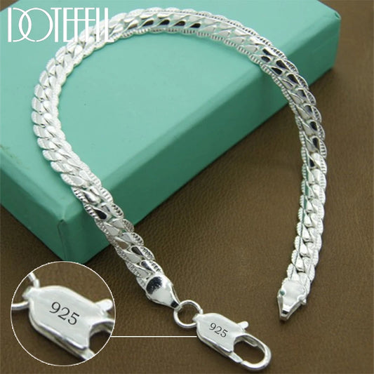 "925 Silver Chain Bracelet – Unisex Wedding Jewelry" ✅