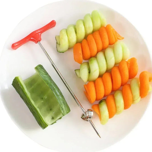 "Potato Spiral Slicer – Stainless Steel Vegetable Cutter" ✅