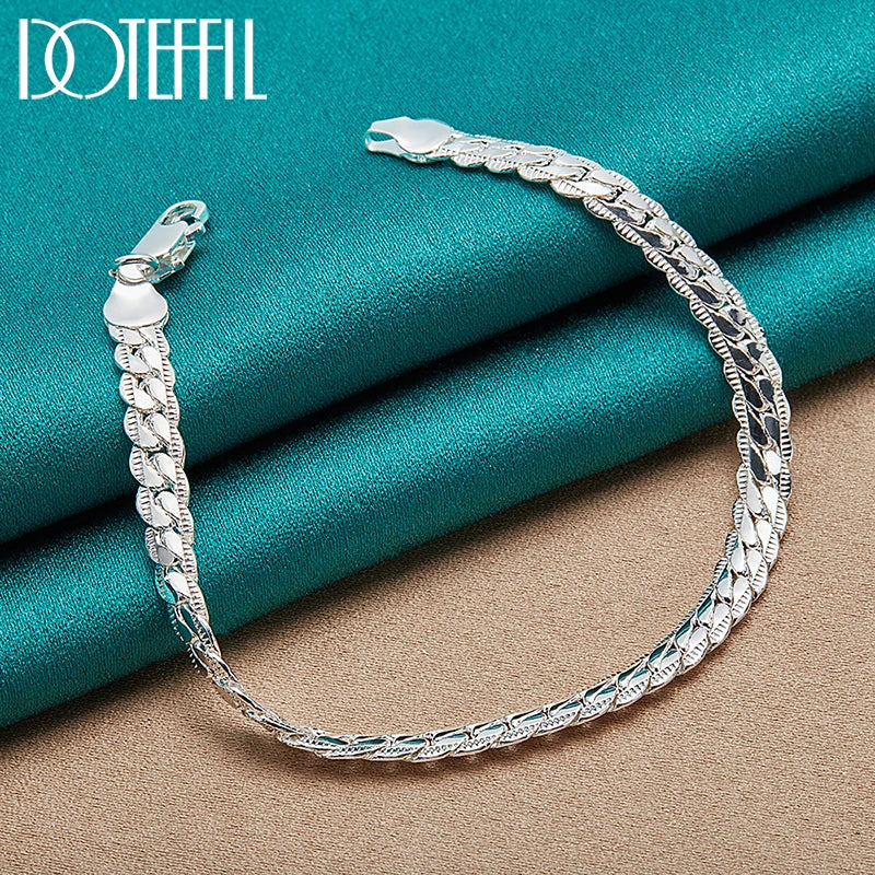 "925 Silver Chain Bracelet – Unisex Wedding Jewelry" ✅