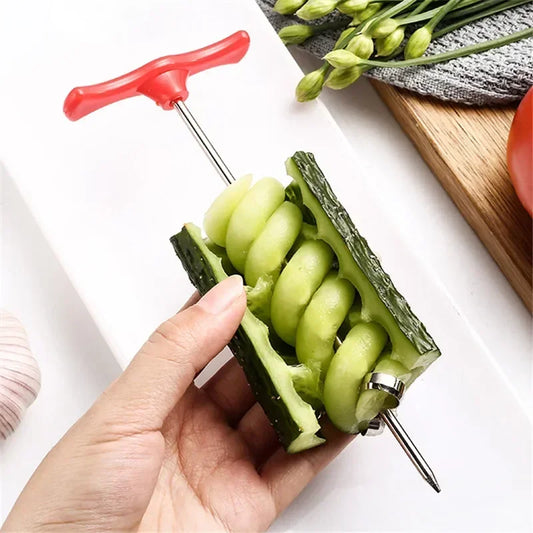 "Potato Spiral Slicer – Stainless Steel Vegetable Cutter" ✅
