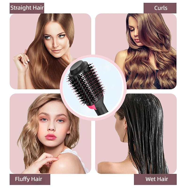 "4-in-1 Hot Air Brush – Hair Dryer & Styler" ✅