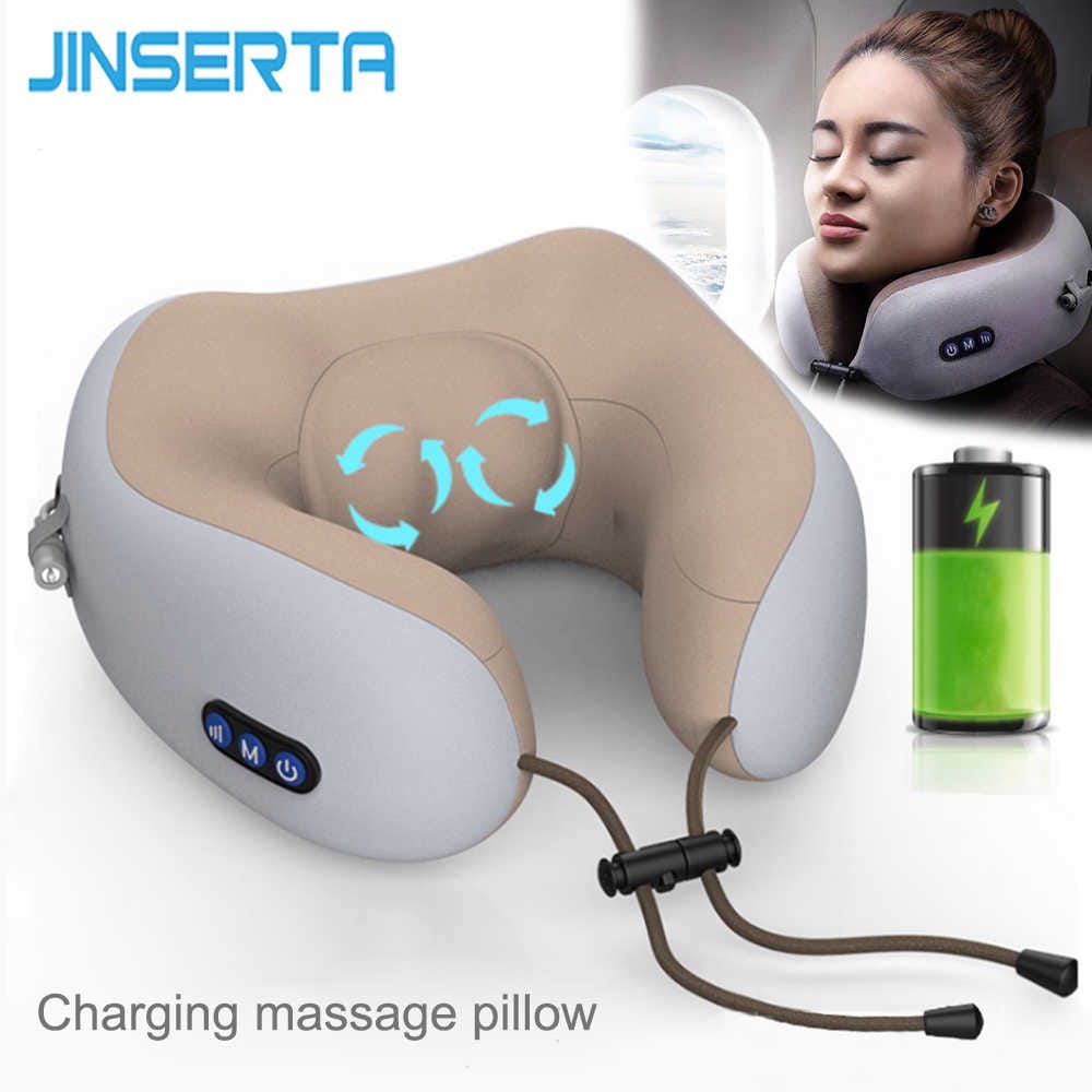 ⭐⭐⭐⭐⭐ U-Shaped Pillow Neck Massager – USB Rechargeable, Hot Compress & Vibration for Neck & Shoulder Pain Relief