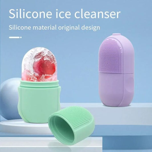 ⭐⭐⭐ (54+ Reviews) ❄️ Ice Roller Facial Massager – Reusable Silicone Cube for Glowing Skin
