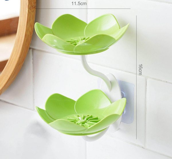 ⭐⭐⭐ (45+ Reviews) 🌸 Lotus Flower Wall-Mounted Soap Holder – 🚿 Self-Draining Bathroom & Kitchen Organizer
