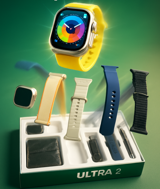 S200 Smart Watch – Full Display with 4 Straps, Wallet & Protective Cover