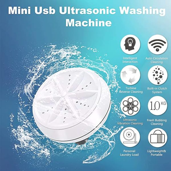 Travel-Friendly USB Mini Washer – Ultrasonic Turbo Cleaning Machine