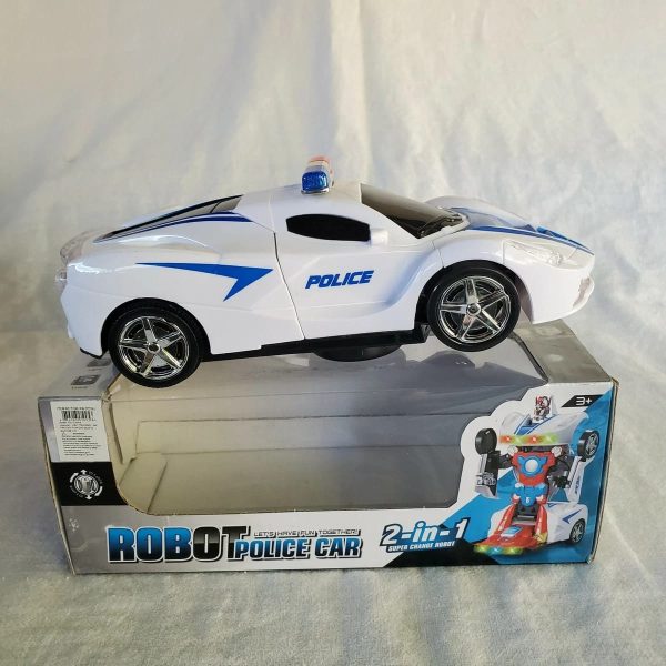 🚔 Robot Police Car – 2-in-1 Transformer Toy with Lights, Music & Action 🚨
